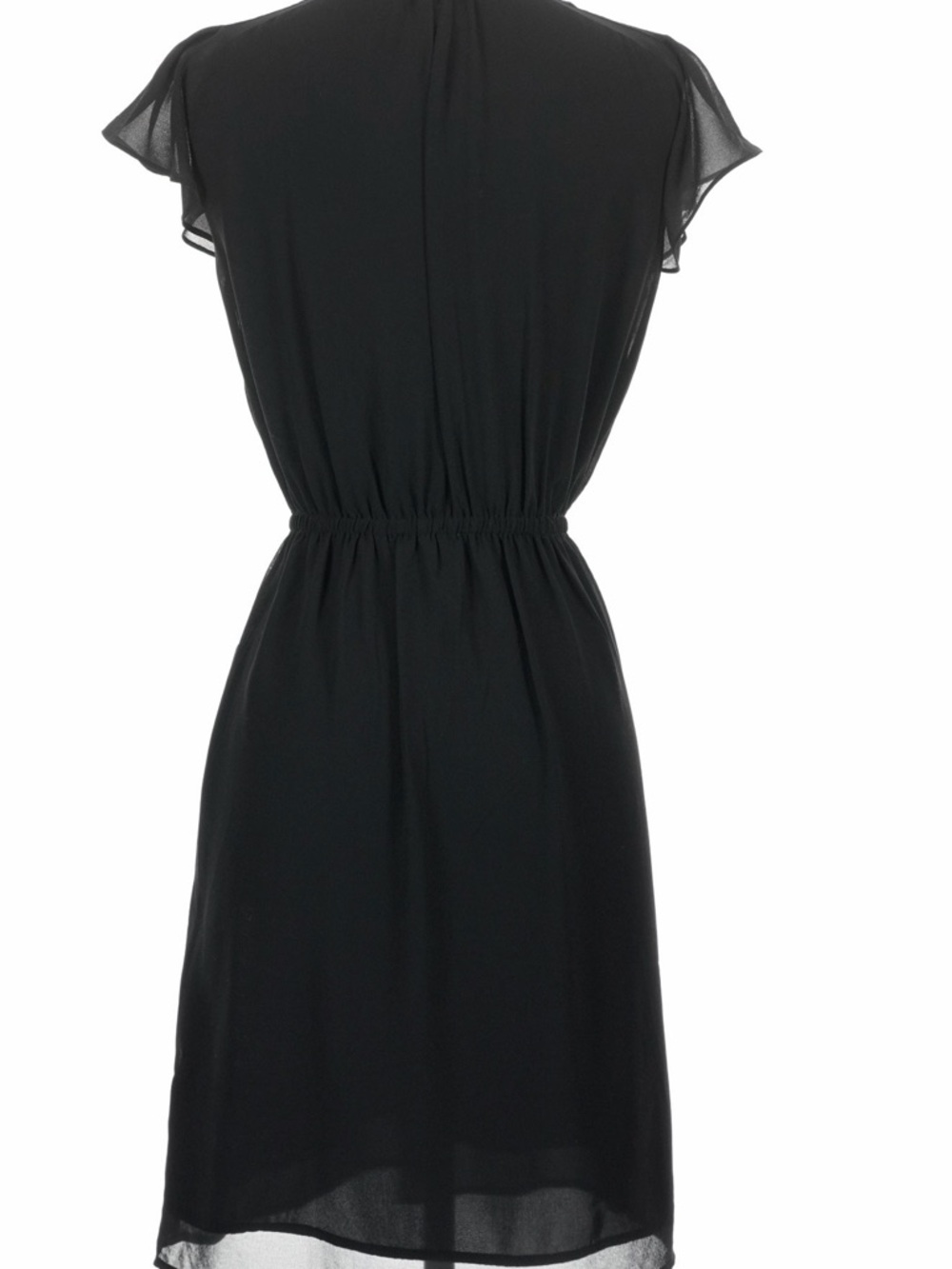 H&M Black Pleated V-Neck Tie-Waist Midi Dress - Picture 2 of 3